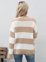 Long-sleeved Semi-turtleneck Knitted Sweater