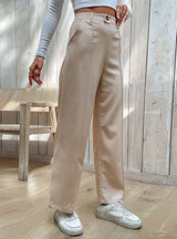 Splicing Leisure Wide-leg Pants