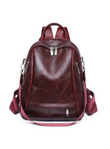 PU Outdoor Travel Soft Leather Retro Backpack