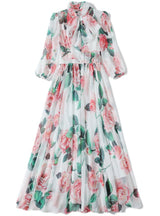 Holiday Vintage Scarf Printed Chiffon Dress