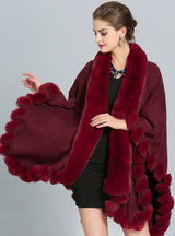 Fox Like Fur With Fur Collar Cape And Coat