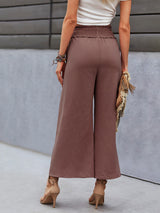 Wide-leg Casual Cropped Trousers Pant