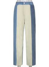 Striped High Waist Stitching Pants