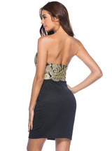 Mini Tube Top Backless Embroidered Dress