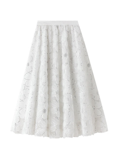 Heavy-duty Beaded Lace Skirt