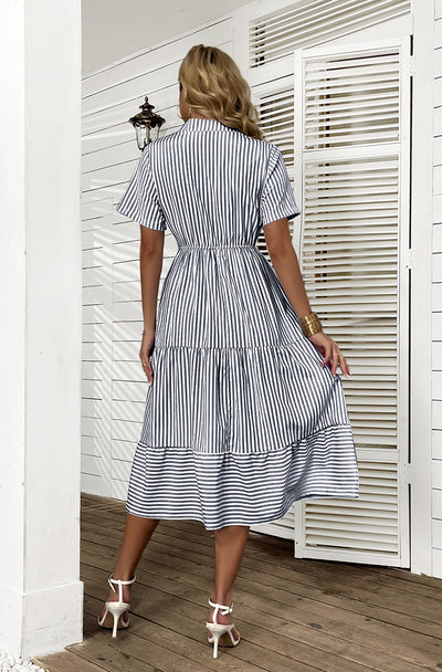 Leisure Holiday Striped Dress