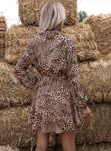 Leopard Print Long Sleeve Dress