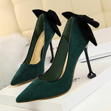 Cashmere Shoes Shallow Mouth Pointed Bow Shoes