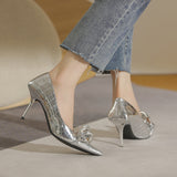 Single Thin Heel Shallow Mouth Chain Shoes