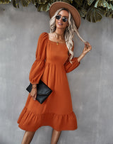 Long Sleeve Leisure Holiday Style Dress