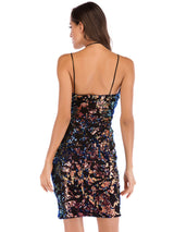 Nightclub V-neck Sling Backless Sequined Dress