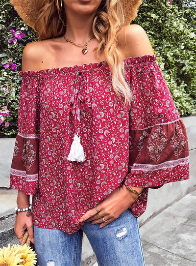 Print Bohemian Loose Top