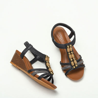 Bohemian Folk Wedge Sandals