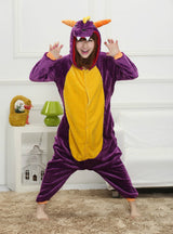 Purple Dragon Anime Warm Sleepwear Pijama Home