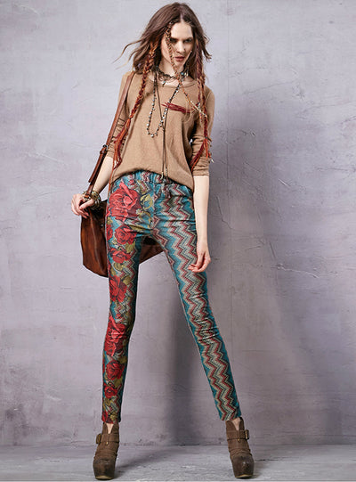 Print Cotton Elastic Tallie Pencil Shape Leggings