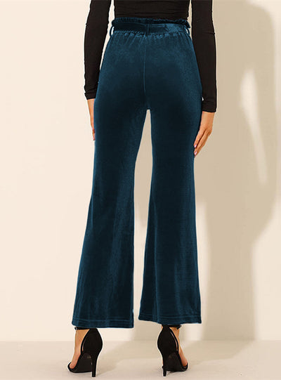 High Waist Elastic Trouser Waistband Pocket Pant