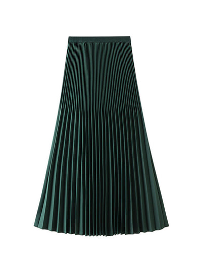 Elastic Waist Pleated Skirt