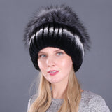 Rabbit Fur Hat Female Winter Rex Fur Winter