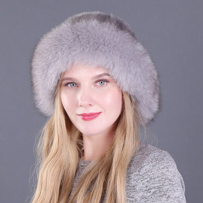 Mink Fur Hat With Fox Brim Fashion Hat