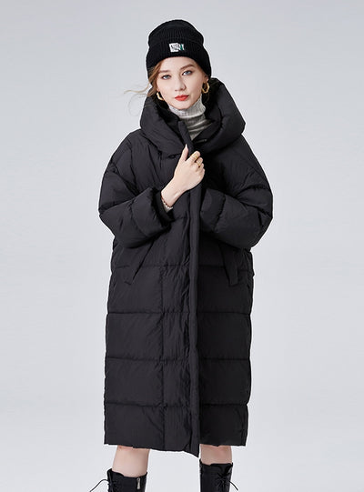 Loose Hooded Padded Ladies Down Jacket Coat