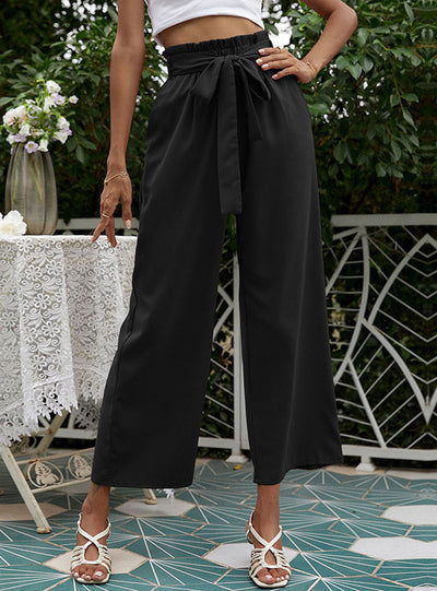 High-waisted Cropped Trousers Wide-leg Pant