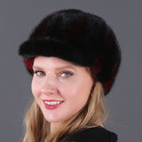 Mink Fur Hat Ladies Warm Winter Cap