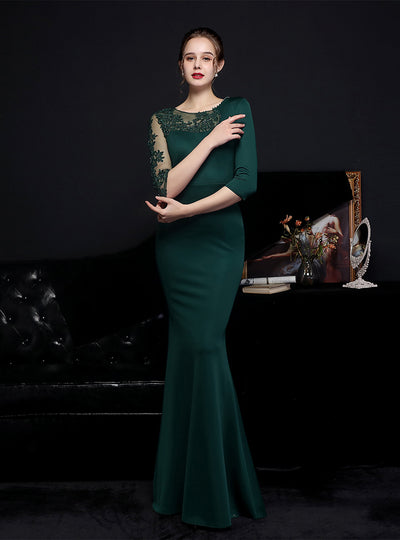 Sexy Sheath Long SlLeeve Appliques Party Dress