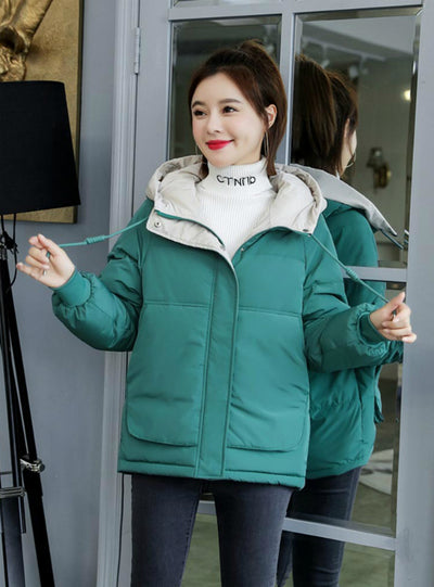 Warm Coat Hooded Female Down Cotton-padded Jacket Coat