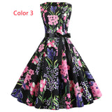 Sleeveless Round Neck Flower Print Dress