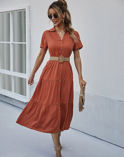 Women Slim Shirt Long Dress