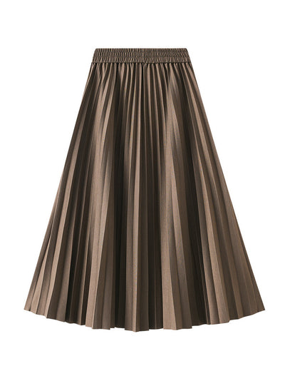 Long High Waist Pleated Skirt