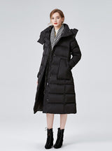 Thickened Thin Hooded White Duck Down Coat