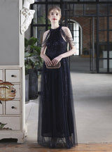 Tulle Seuqins Halter Beading Prom Dress