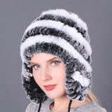 Thickened Rex Rabbit Fur Hat Earmuffs