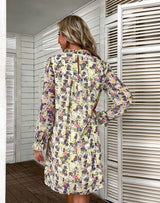 High Neck Temperament Chiffon Printed Dress