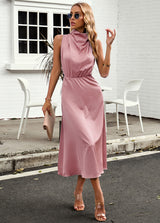 Solid Color Sleeveless Long Dress