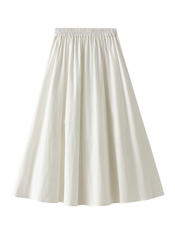 Bow Elastic Waist Long Skirt