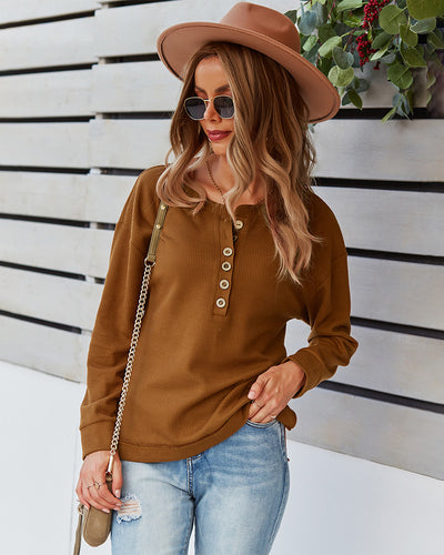 Women Fashion Casual Button Top