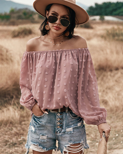 Long Sleeve Off the Shoulder Shirt