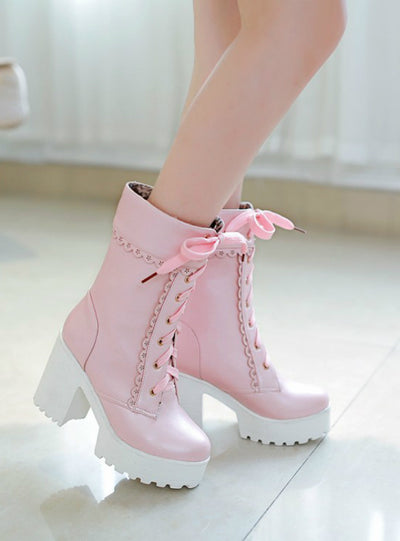 Students Soft Sister Lolita High-heeled Boots 