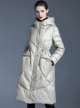 Thick Hooded White Duck Down Jacket