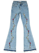 Wide-leg Pants Embroidered Horn Jeans