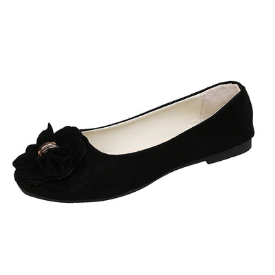 Square Flat Shoes Bow Single Shoes