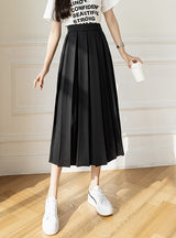 Retro Pleated Design Elastic High Waist Skirt