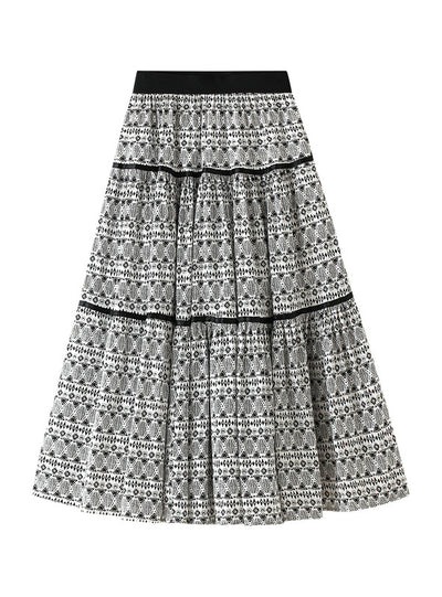 National High Waist Cake Umbrella Skirt