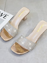 High Heel Rhinestone Slipper