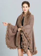 Fox Like Fur With Fur Collar Cape And Coat