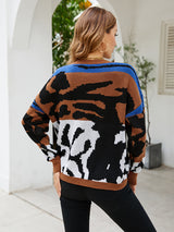 Loose Contrast Tiger Sweater