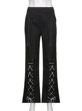 Straight Slim Slightly High Waist Trousers