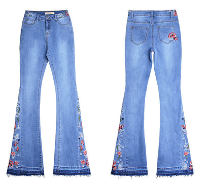 Belly Pants Embroidered Trousers Jeans